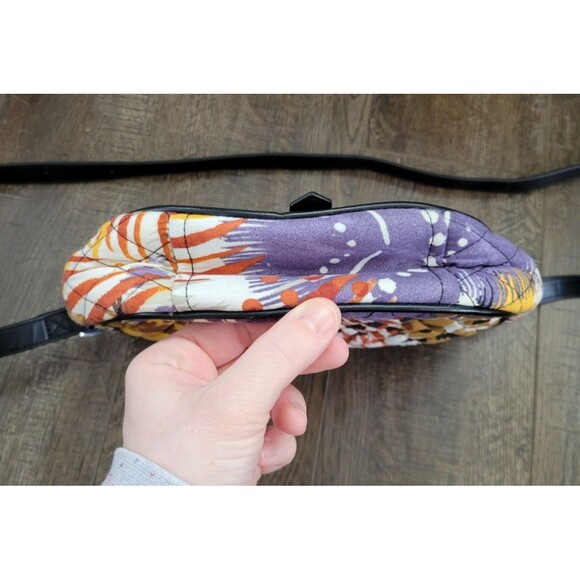 Vera Bradley Saddle Bag Crossbody Purse Painted Feathers - Picture 6 of 10